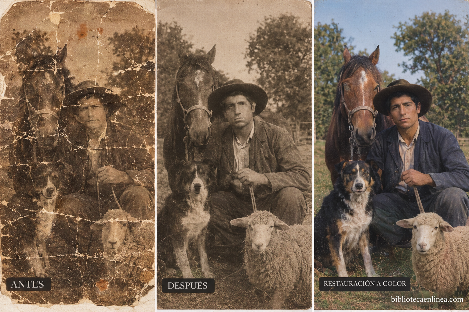 Cada fotografía tiene una historia. Mira cómo una imagen antigua, dañada o deteriorada puede recuperar sus detalles y apariencia mediante una restauración digital.
