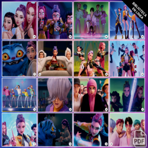 Láminas del álbum digital Guerreras K-Pop inspirado en KPop Demon Hunters en alta calidad.