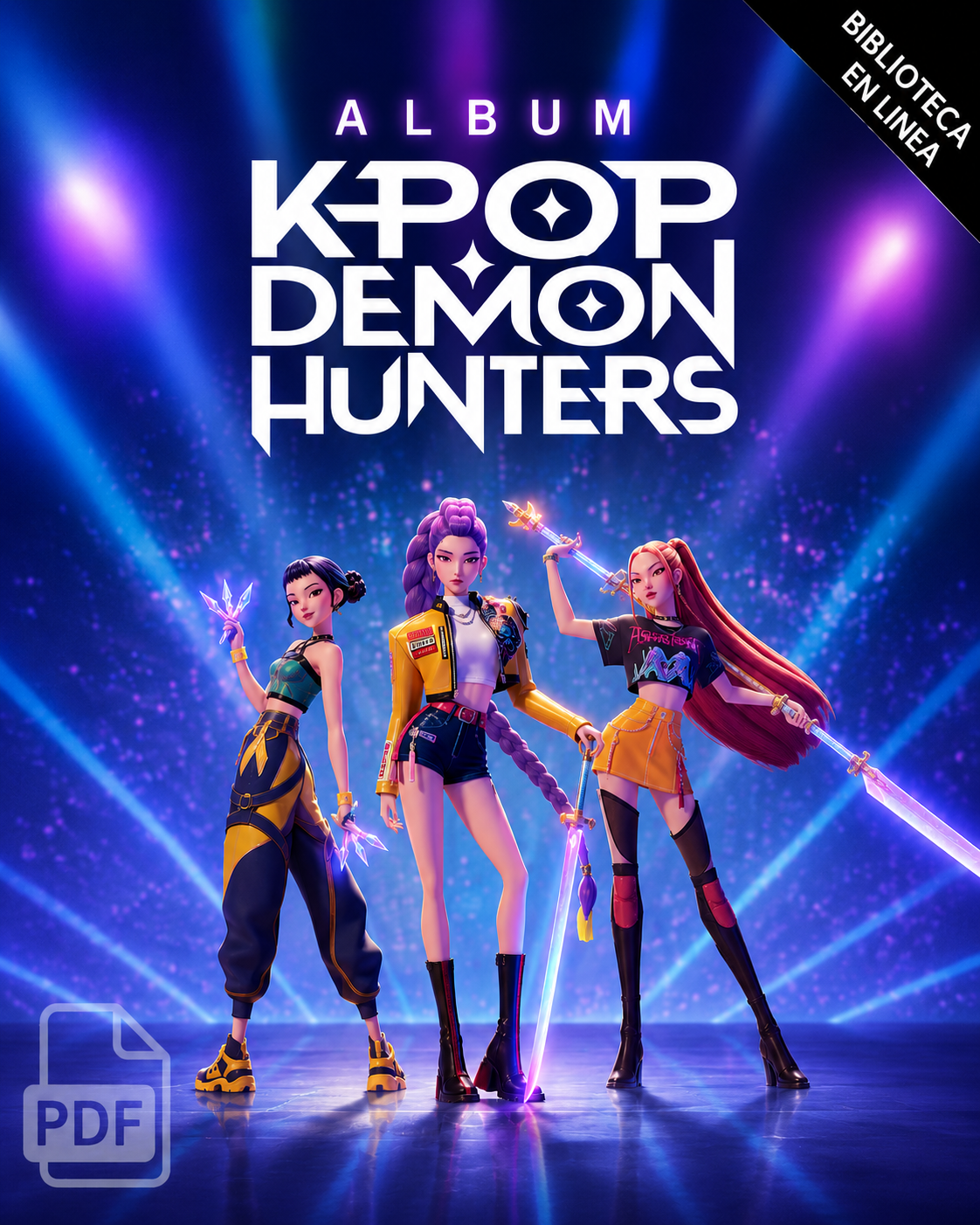 Portada del álbum digital Guerreras K-Pop inspirado en KPop Demon Hunters.